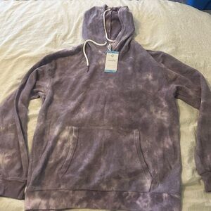 NWT Member's Mark Reverse Fleece Hoodie Women's L Tie Dye War Plum (AT33)